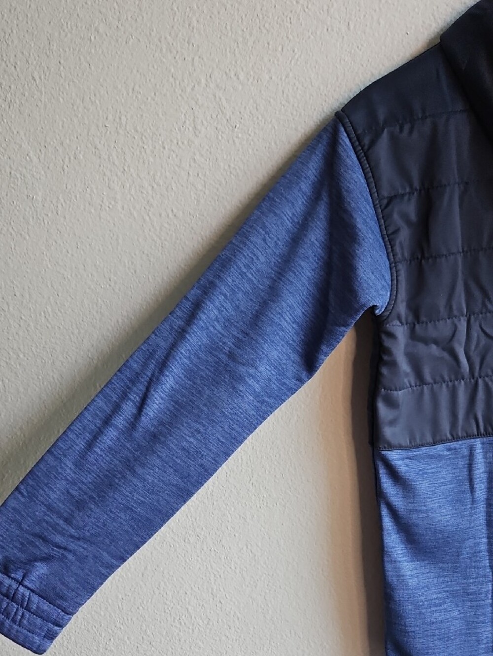 Columbia Blue Hybrid Fleece Hooded Kids Jacket Size Large 14/16 - Picture 5 of 13
